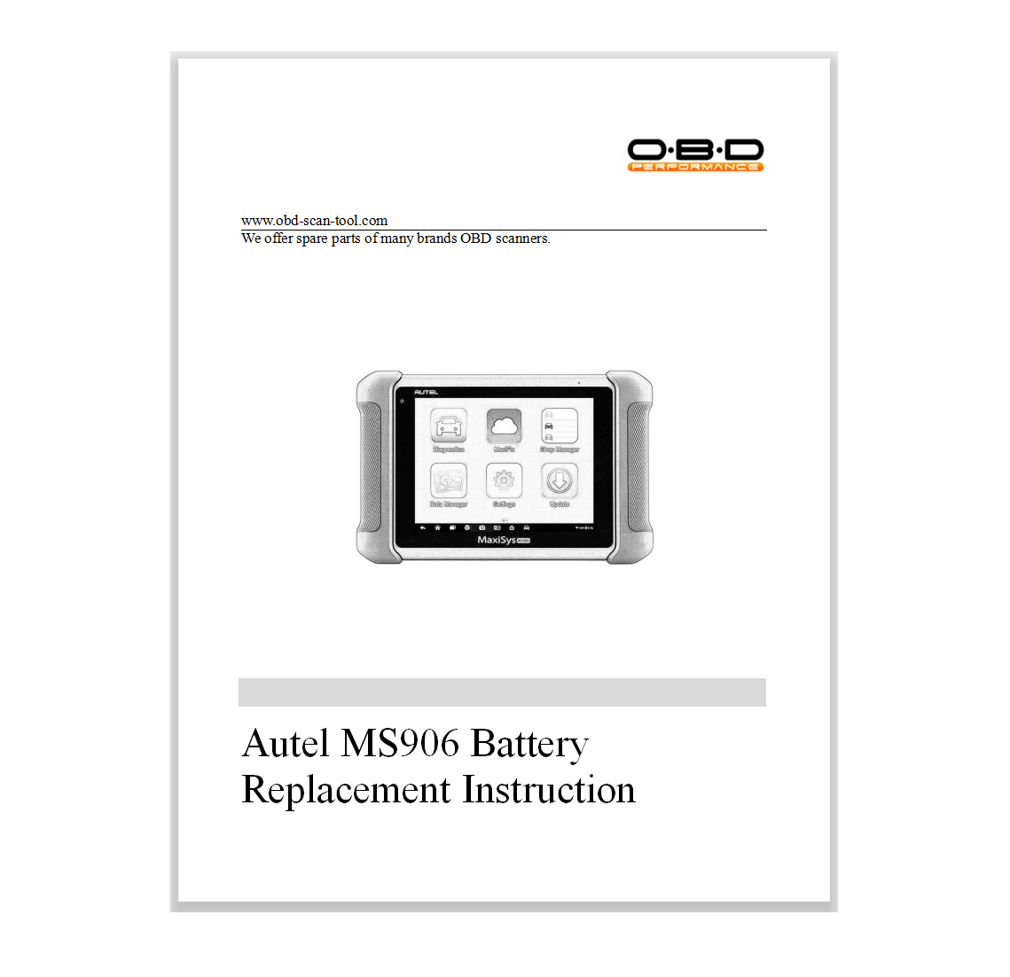 Battery Replacement for Autel MaxiSys MS906 Scanner